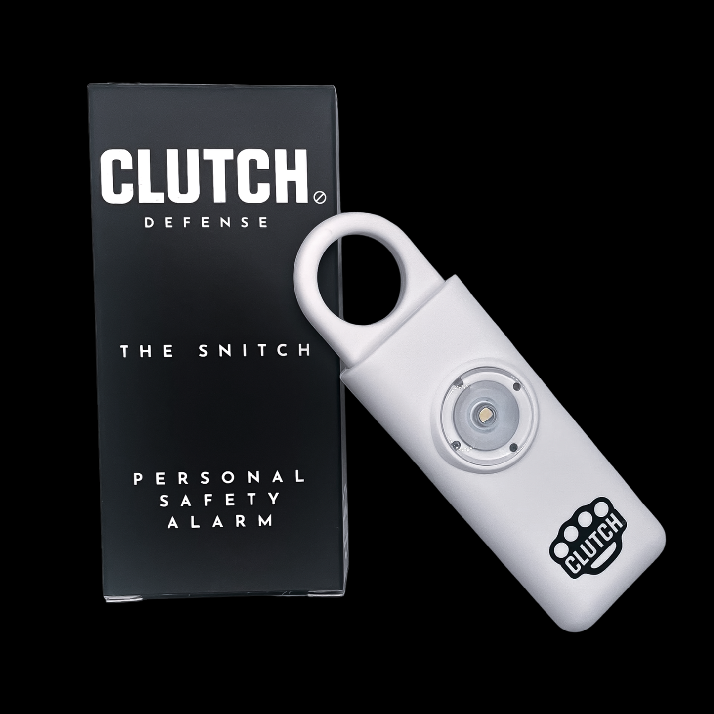 THE SNITCH CLUTCH DEFENSE© KEYCHAIN PERSONAL SAFETY ALARM. AUTOMATIC 911 CALL & EMERGENCY CONTACT GPS LOCATION.