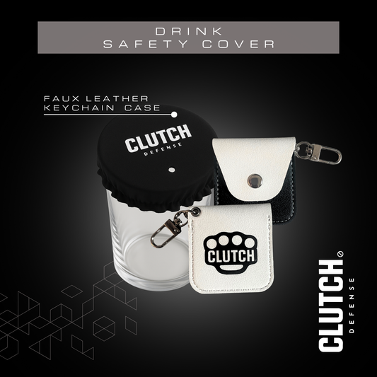 THE SHIELD CLUTCH DEFENSE© DRINK SAFETY COVER WITH KEYCHAIN POUCH